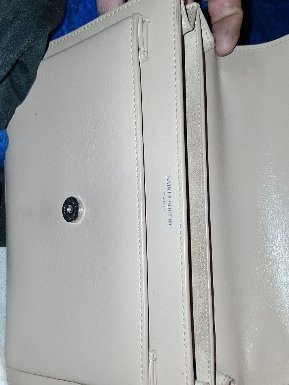 Saint Laurent Beige Leather YSL Chain Crossbody Bag - Picture 10 of 12